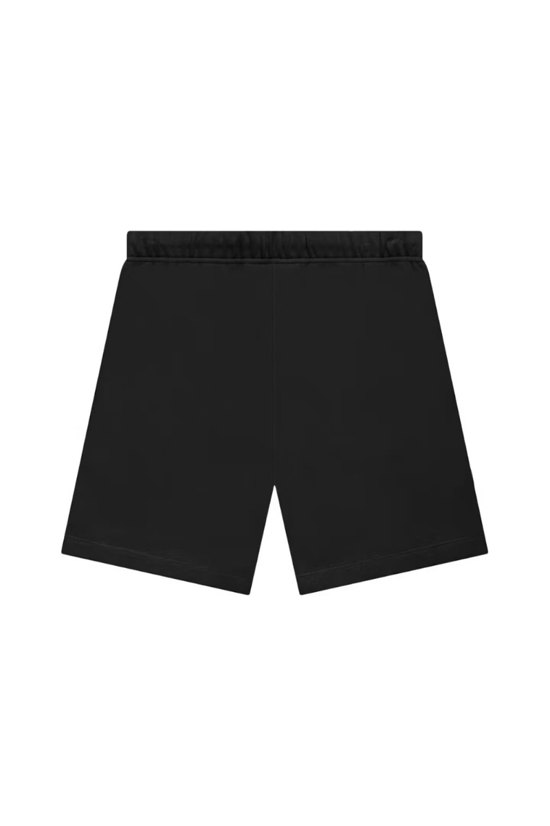 Black SS22 Flocked Logo Shorts with Comfortable Elastic Waistband for Casual Wear