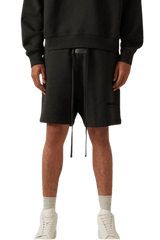ShaLaoBan SS22 Flocked Logo Shorts in Black with Drawstring Waist for Comfortable Fit