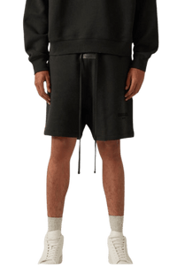 ShaLaoBan SS22 Flocked Logo Shorts in Black with Drawstring Waist for Comfortable Fit