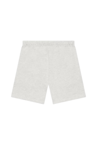 SS22 Flocked Logo Shorts in light gray with a comfortable elastic waistband