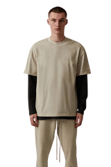 ShaLaoBan SS22 Tee in light beige with relaxed fit for casual comfort