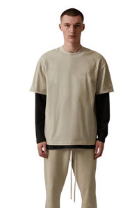 ShaLaoBan SS22 Tee in light beige with relaxed fit for casual comfort