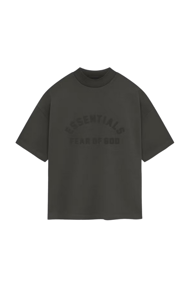 Fear Of God Essentials SS24 Heavy Jersey Arch Logo Tee in Dark Gray with a relaxed fit