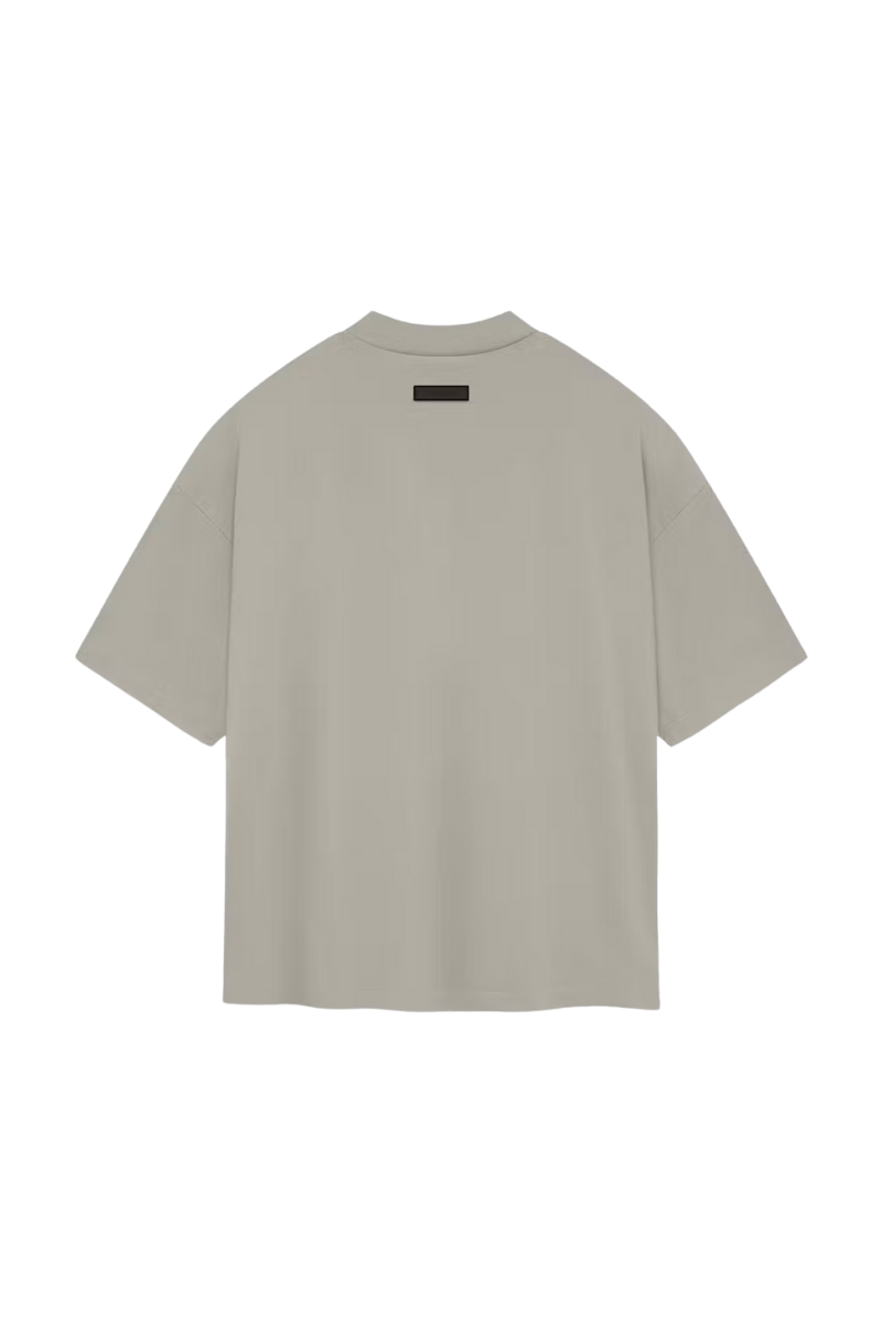 Fear Of God Essentials SS24 Heavy Jersey Arch Logo Tee in a neutral tone with a relaxed fit