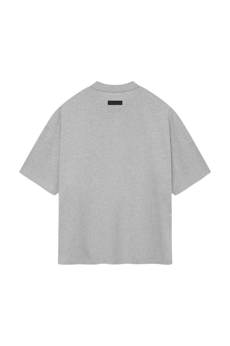 Fear Of God Essentials SS24 Heavy Jersey Arch Logo Tee in gray with a relaxed fit