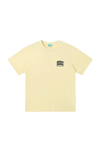 IDontSmoke Basic Small Logo Tee in light beige with black logo on chest pocket area