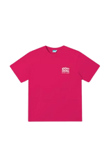 IDontSmoke Basic Small Logo Tee in bright red with white logo on chest pocket area