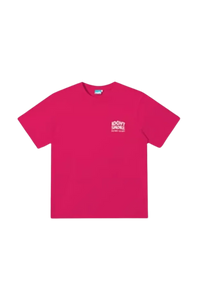 IDontSmoke Basic Small Logo Tee in bright red with white logo on chest pocket area