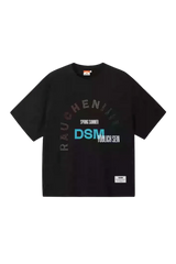 Black IDontSmoke SS25 Arch Logo Rhinestone Tee with multicolor arch graphic and front logo print