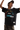 IDontSmoke SS25 Arch Logo Rhinestone Tee black graphic t-shirt worn by excited man with camo pants