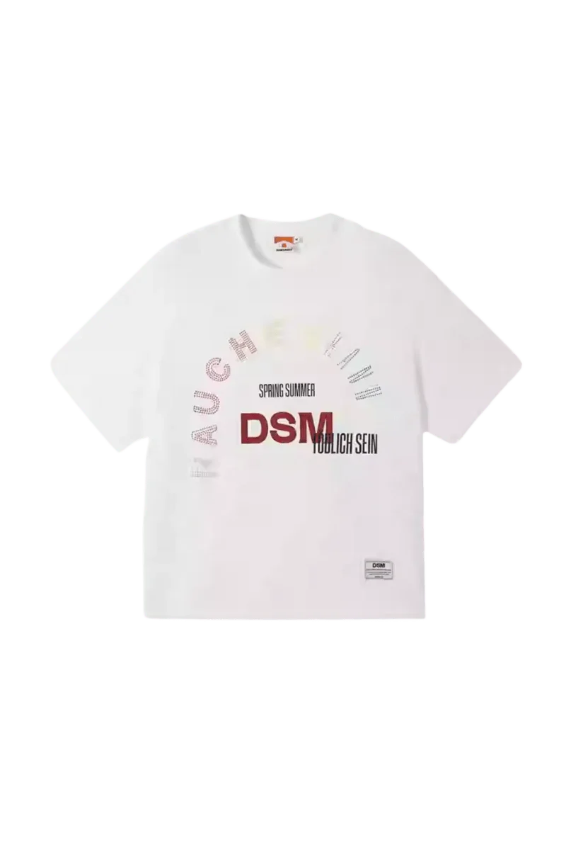 IDontSmoke SS25 Arch Logo Rhinestone Tee white short sleeve shirt with rhinestone arch design