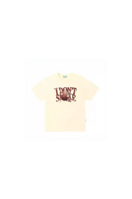 IDontSmoke Street Picnic Series Tee in cream with bold brown graphic text and design on front