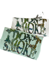IDontSmoke leaf oil painting t-shirt in white and light green with textured nature-inspired design