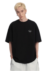 Black Maple Leaf Embroidery Tee from Dangerous People with a relaxed fit and unique design