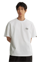 White Maple Leaf Embroidery Tee from Dangerous People featuring a relaxed fit and stylish design