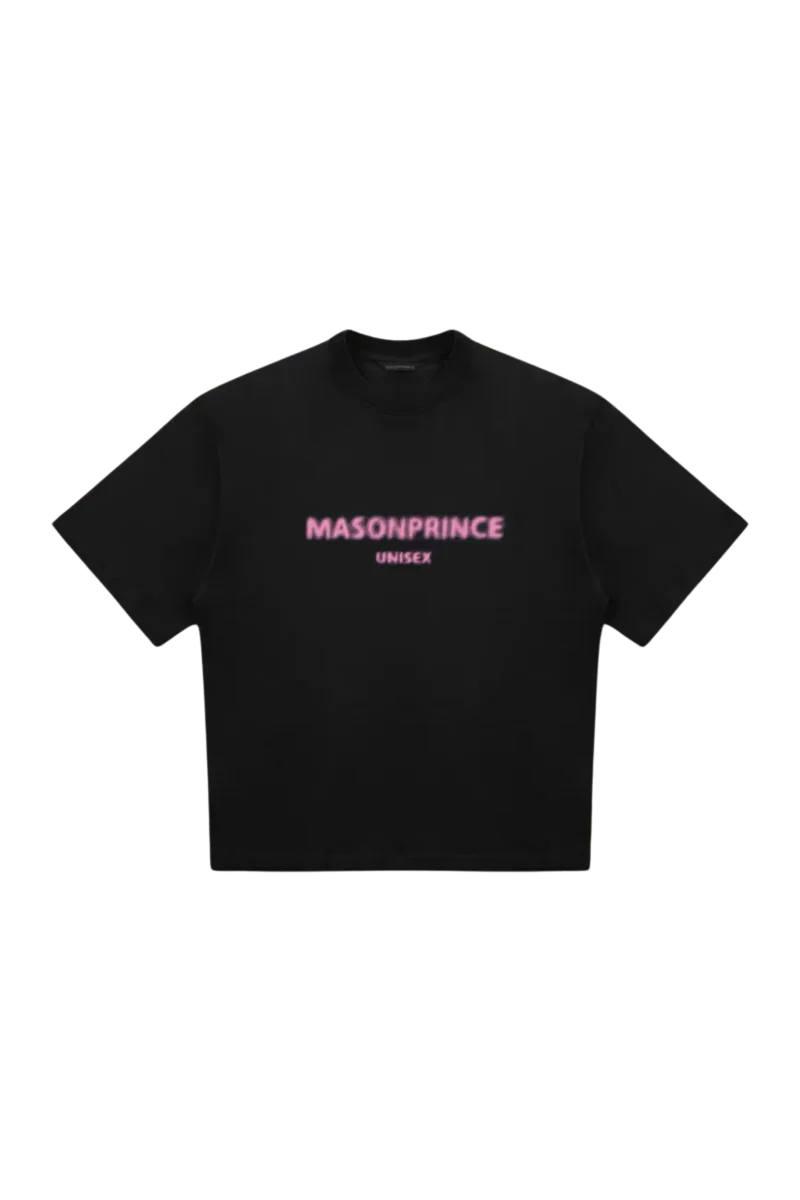 Masonprince 520 Limited Edition Faded Logo Tee in black with stylish pink logo for casual wear