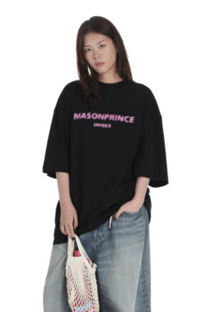 Masonprince 520 Limited Edition Faded Logo Tee in Black for a casual unisex look