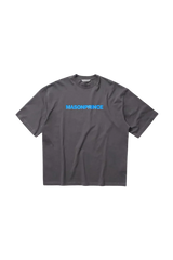 Masonprince Basic Logo Tee in gray with bold blue logo design for casual wear