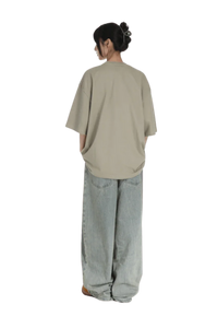 Masonprince Basic Logo Tee in neutral color featuring a relaxed fit and soft fabric, perfect for casual wear.