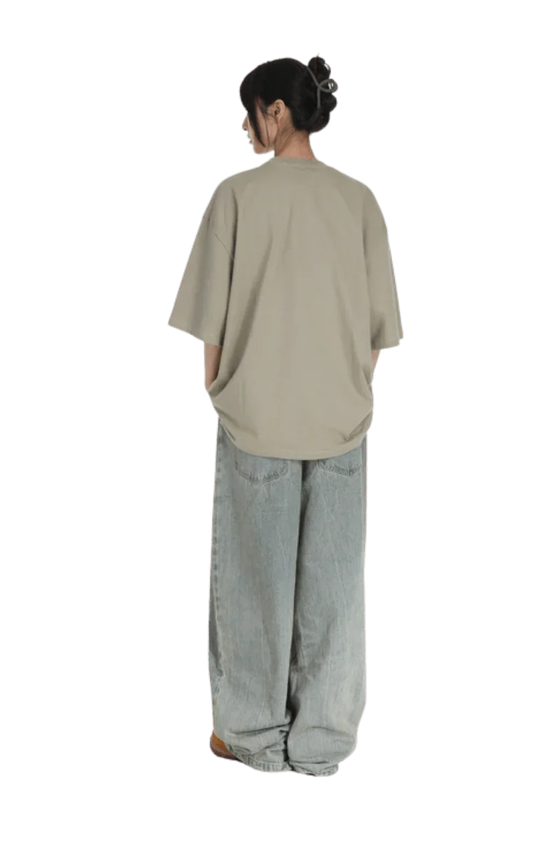 Masonprince Basic Logo Tee in neutral color featuring a relaxed fit and soft fabric, perfect for casual wear.