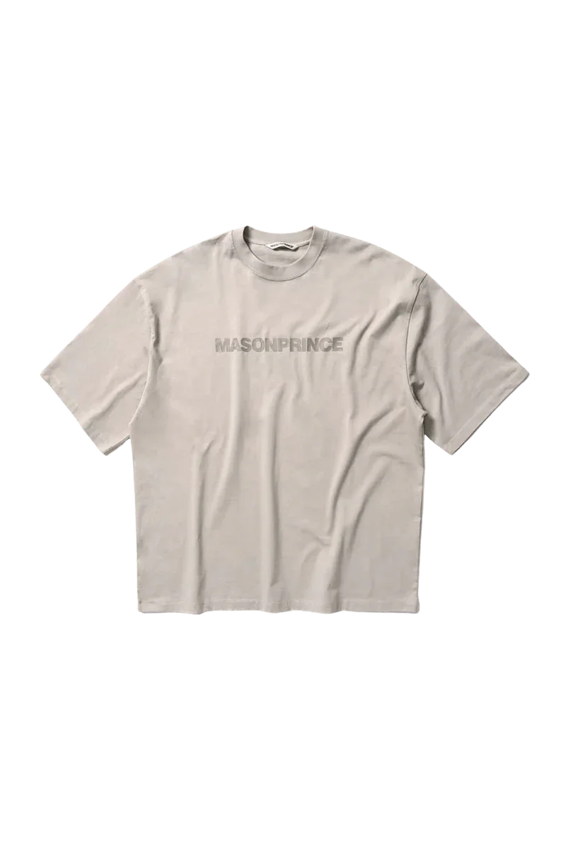 Masonprince Basic Logo Tee in Light Gray Cotton for Stylish Casual Wear