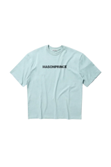 Masonprince Basic Logo Tee in light blue, featuring a bold black logo for casual wear