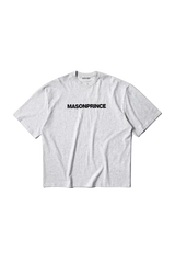 Masonprince Basic Logo Tee in grey featuring bold black logo print on a comfortable fabric