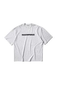 Masonprince Basic Logo Tee in grey featuring bold black logo print on a comfortable fabric