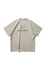 Masonprince BB Embroidered Logo Tee in light beige with a classic crew neckline and relaxed fit