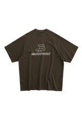 Masonprince BB Embroidered Logo Tee in dark brown with a relaxed fit and stylish design