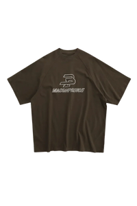 Masonprince BB Embroidered Logo Tee in dark brown with a relaxed fit and stylish design