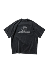 Masonprince BB Embroidered Logo Tee in black with relaxed fit and bold logo design