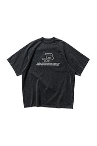Masonprince BB Embroidered Logo Tee in black with relaxed fit and bold logo design