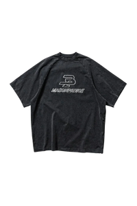 Masonprince BB Embroidered Logo Tee in black with relaxed fit and bold logo design