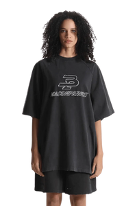 Masonprince BB Embroidered Logo Tee in black with oversized fit and stylish design