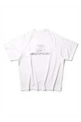 Masonprince BB Embroidered Logo Tee in white with a relaxed fit and stylish embroidered design