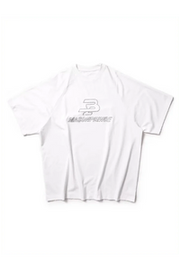Masonprince BB Embroidered Logo Tee in white with a relaxed fit and stylish embroidered design