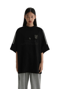 Masonprince Champion League Tee in black with bold logo and sporty design for casual wear