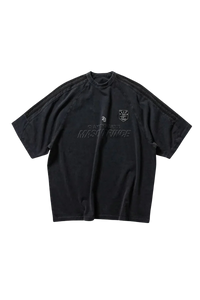 Masonprince Champion League Tee in Black Featuring Stylish Emblem Design and Oversized Fit