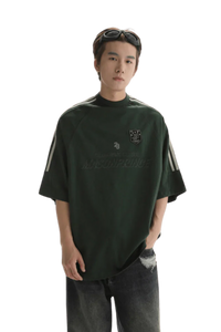 Masonprince Champion League Tee in dark green with sporty design and embroidered logo