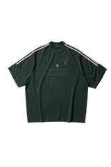 Masonprince Champion League Tee in dark green with white stripes and logo for casual wear
