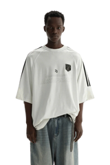 Masonprince Champion League Tee in White with Short Sleeves and Logo Detail on the Chest