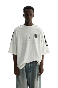 Masonprince Champion League Tee in White with Short Sleeves and Logo Detail on the Chest