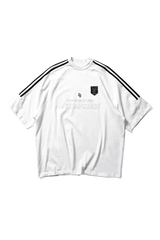 Masonprince Champion League Tee White Short Sleeve Shirt with Black Stripes and Logo