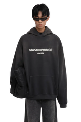 Masonprince Faded Logo Heavy Hoodie in Black for a Comfortable and Stylish Look