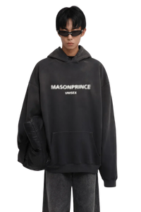 Masonprince Faded Logo Heavy Hoodie in Black for a Comfortable and Stylish Look