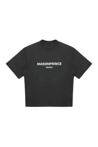 Masonprince Faded Logo Tee in black with a relaxed unisex fit for casual style