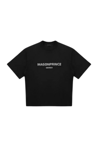 Masonprince Faded Logo Tee in black with a minimalist design for a stylish unisex look