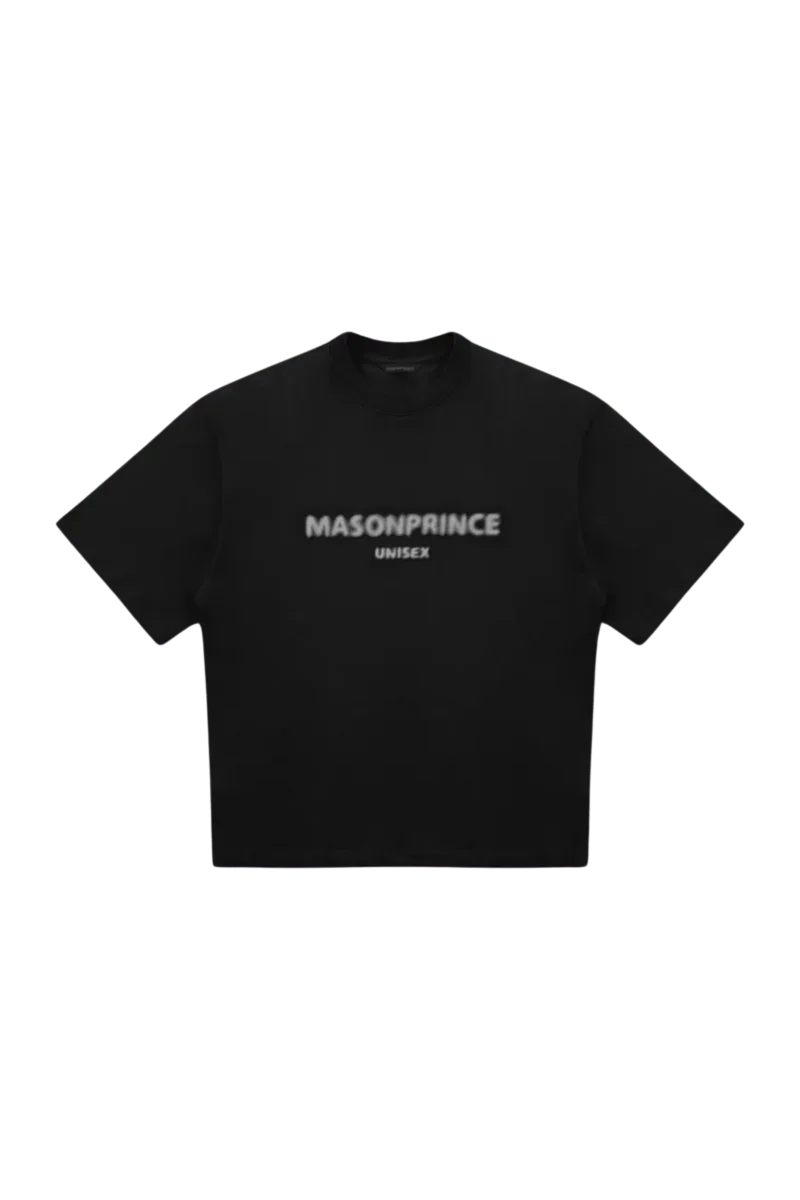 Masonprince Faded Logo Tee in black with a minimalist design for a stylish unisex look