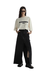 Masonprince Faded Logo Tee in Cream with Relaxed Fit for Comfortable Everyday Wear
